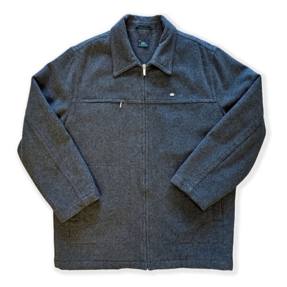 Vintage Lacoste Wool Zip Jacket | Minimalist Quiet Luxury | Made in France